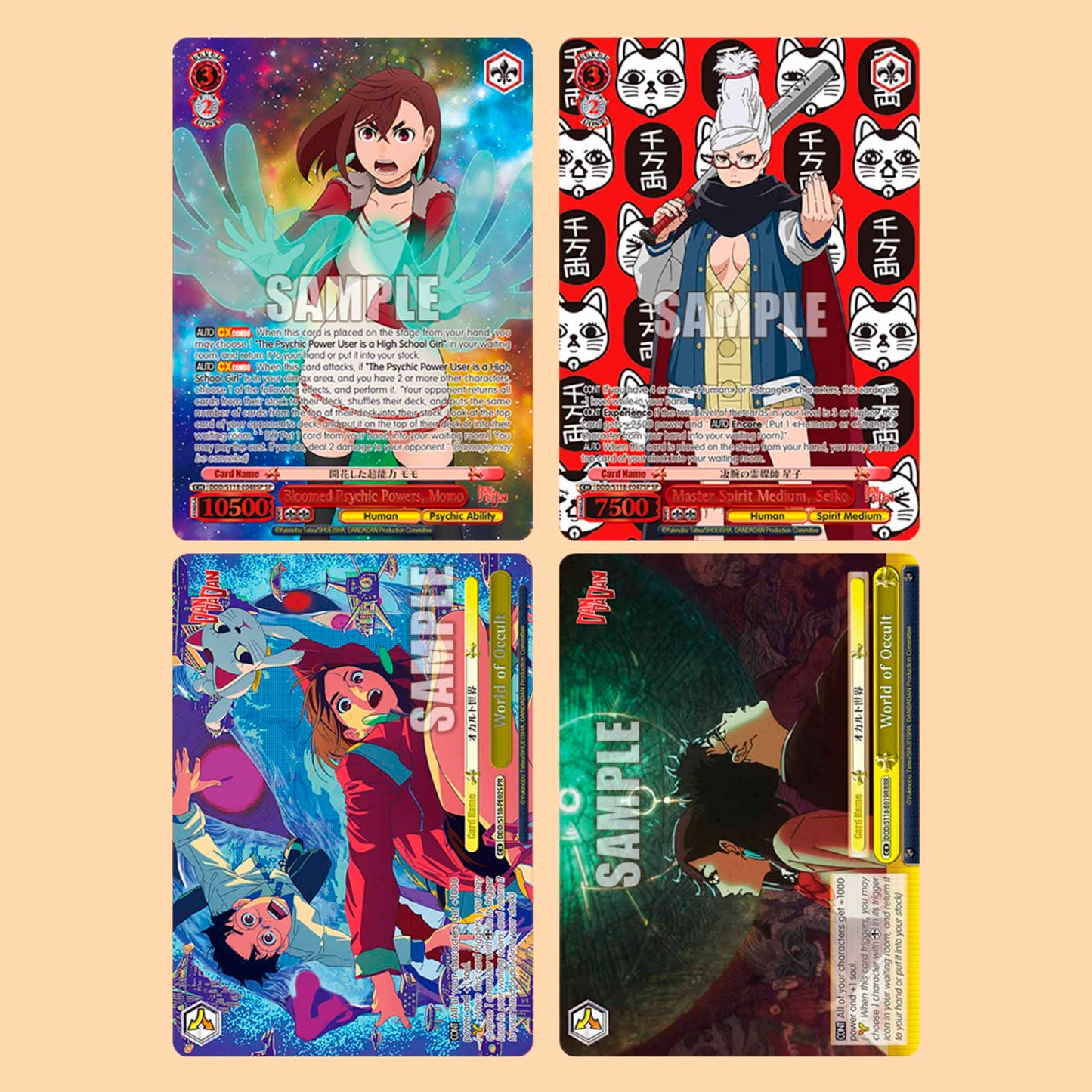 Mejores cartas Dandadan TCG Weiss Schwarz en japonés
