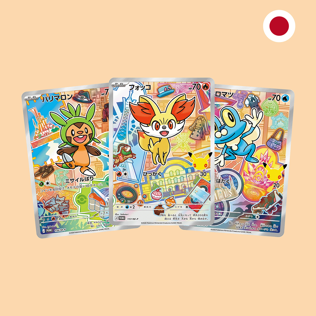 Pokemon 30th Celebration First Partners Starter Card Promo Set Sexta Generación en japonés - Pokémon TCG
