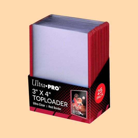 25 FUNDAS TOPLOADER BORDE ROJO - ULTRA PRO