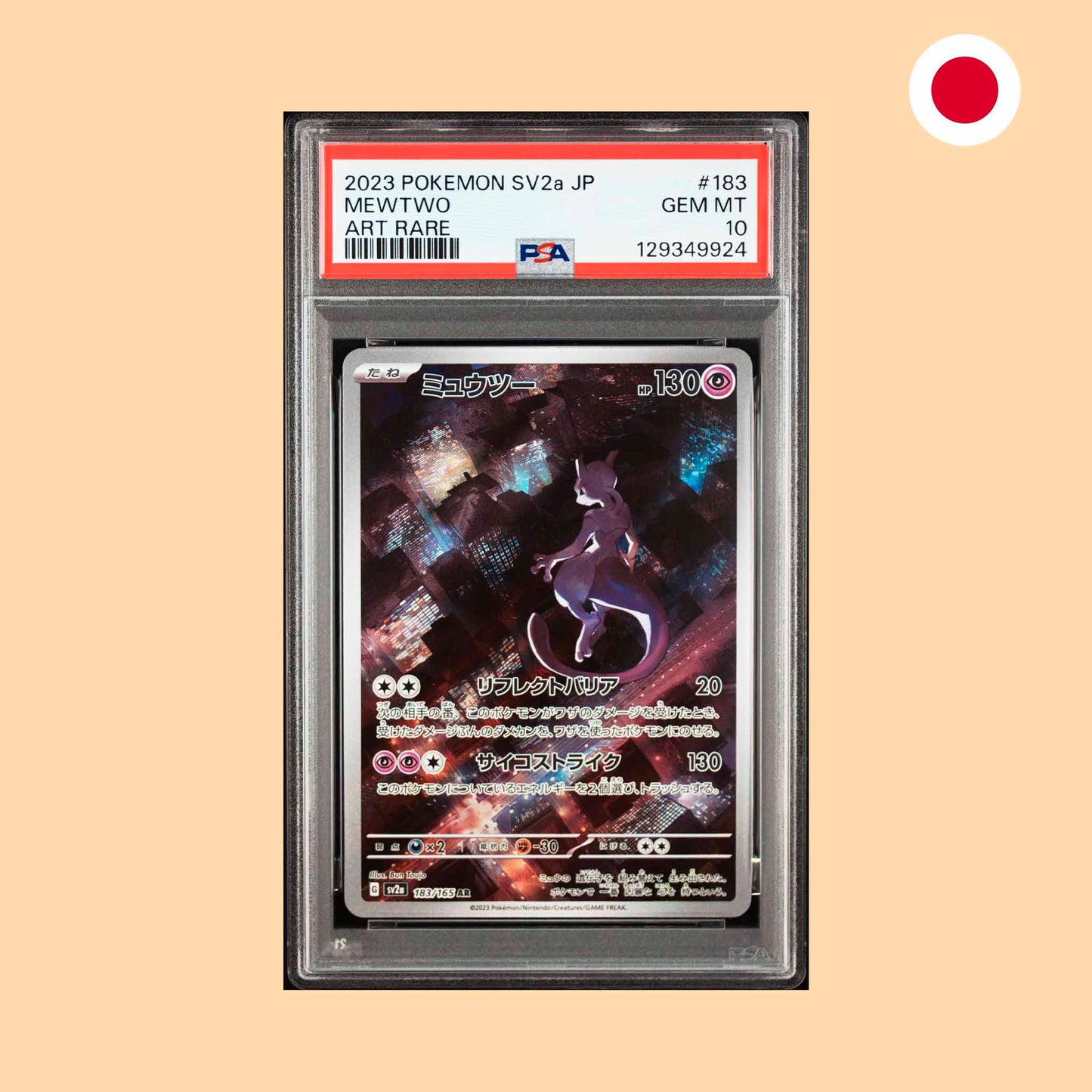 Carta Pokémon Gradeada Mewtwo (SV2A 183) PSA 10
