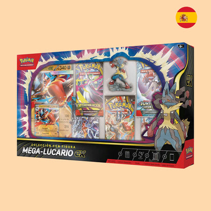 CAJA COLECCION CON FIGURA MEGA LUCARIO EX - ESPAÑOL