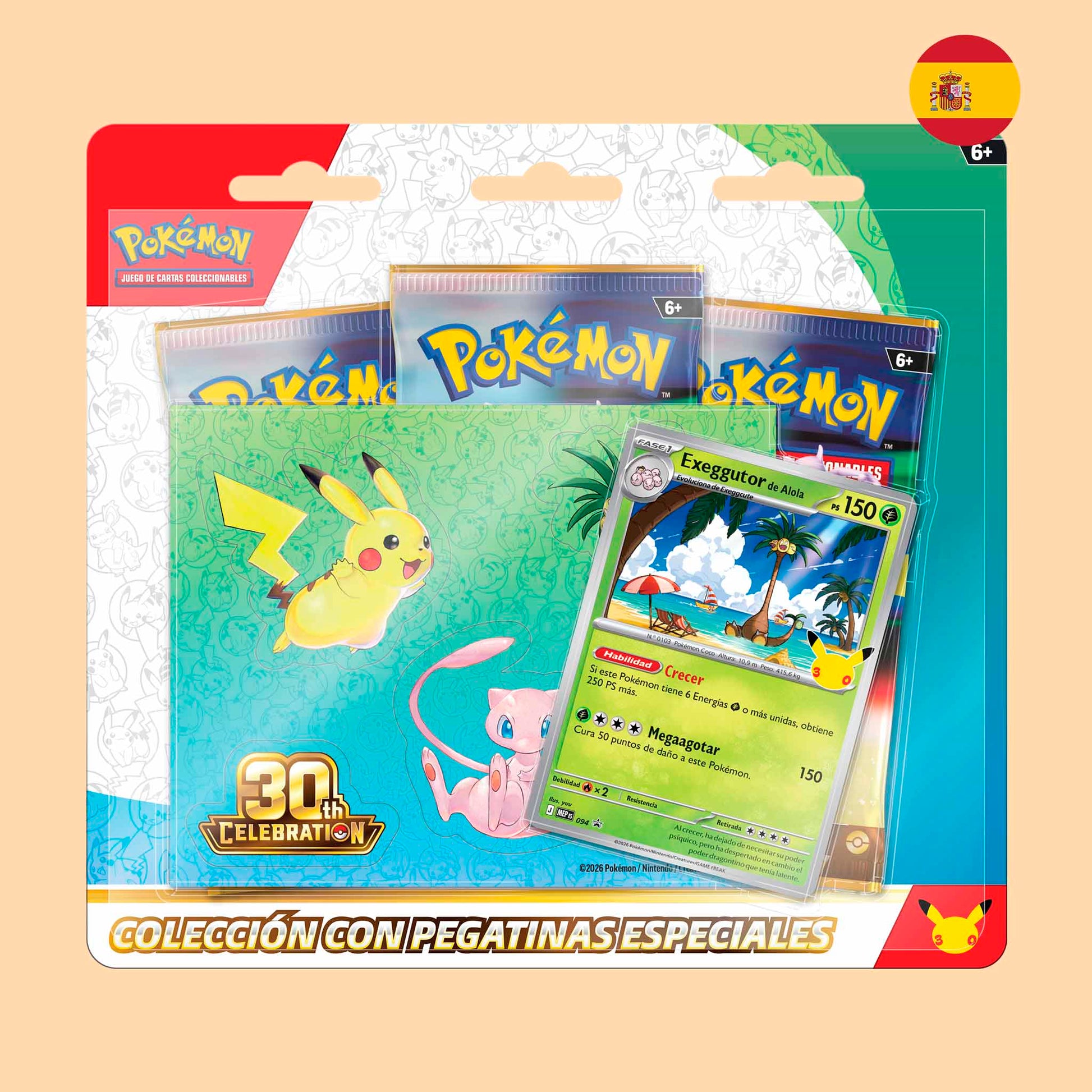 Colección Pegatinas Pokémon 30 Aniversario Exeggutor Español