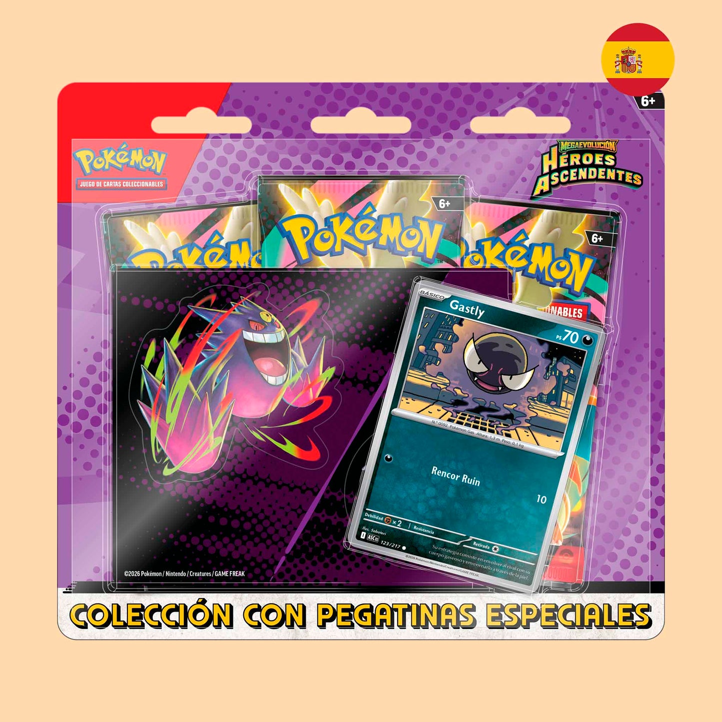 Blister Pokémon colección con pegatinas de Gengar Héroes Ascendentes en español – Pokémon TCG