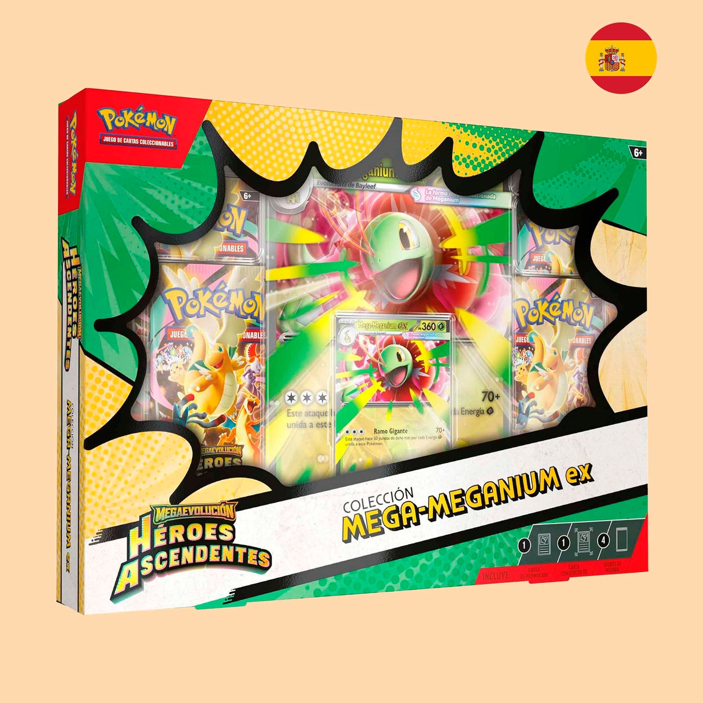 Héroes Ascendentes Colección Mega Meganium ex en español – Pokémon TCG