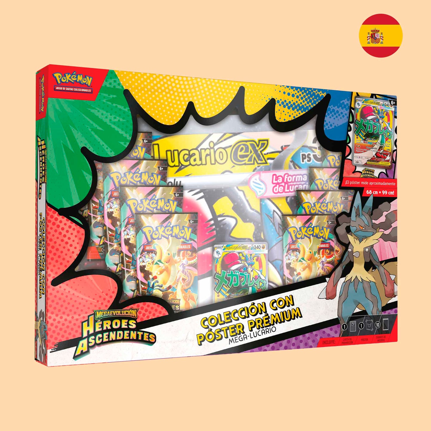 POKEMON COLECCION CON POSTER PREMIUM MEGA LUCARIO - ESPAÑOL