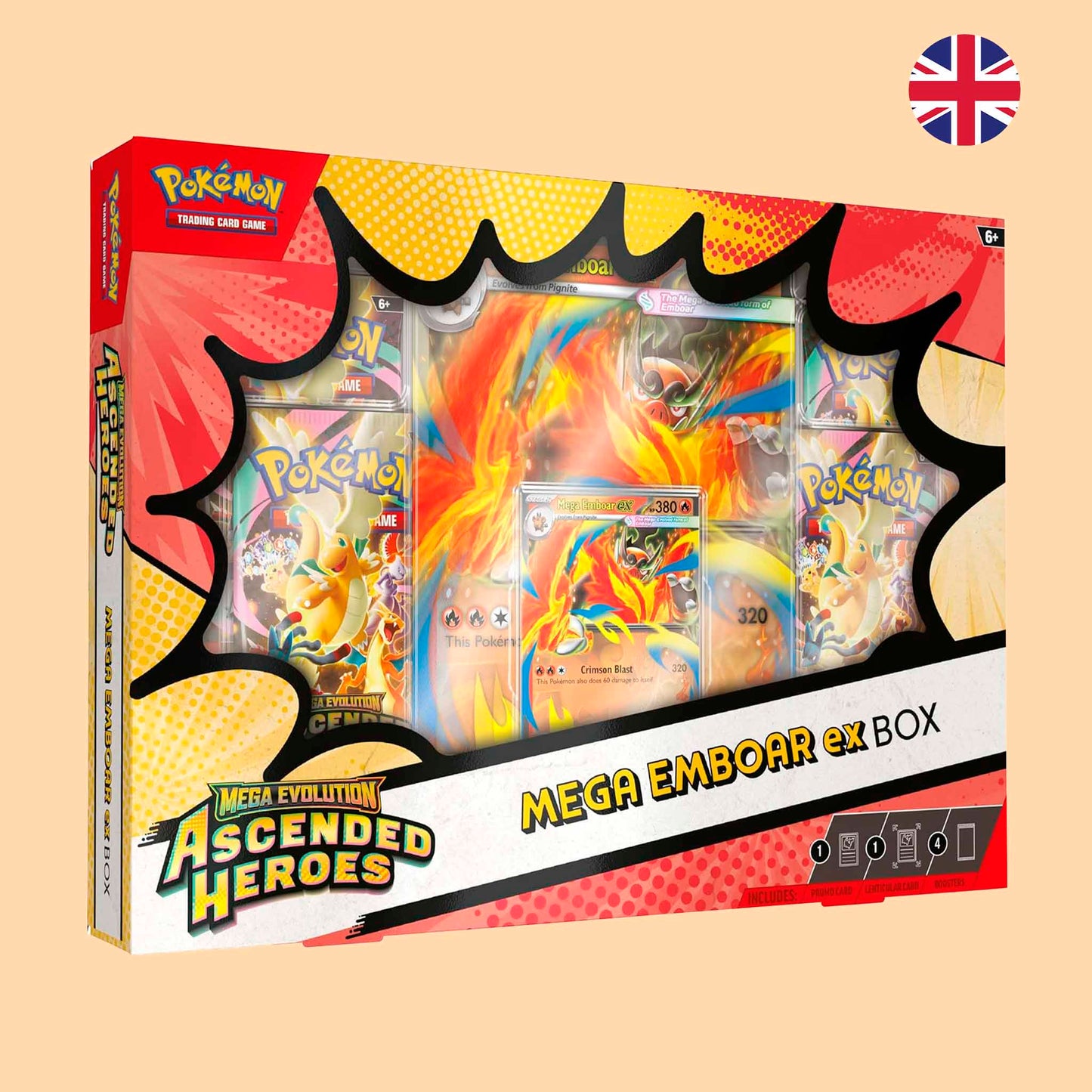 Ascended Heroes Collection Box Mega Emboar ex en inglés– Pokémon TCG