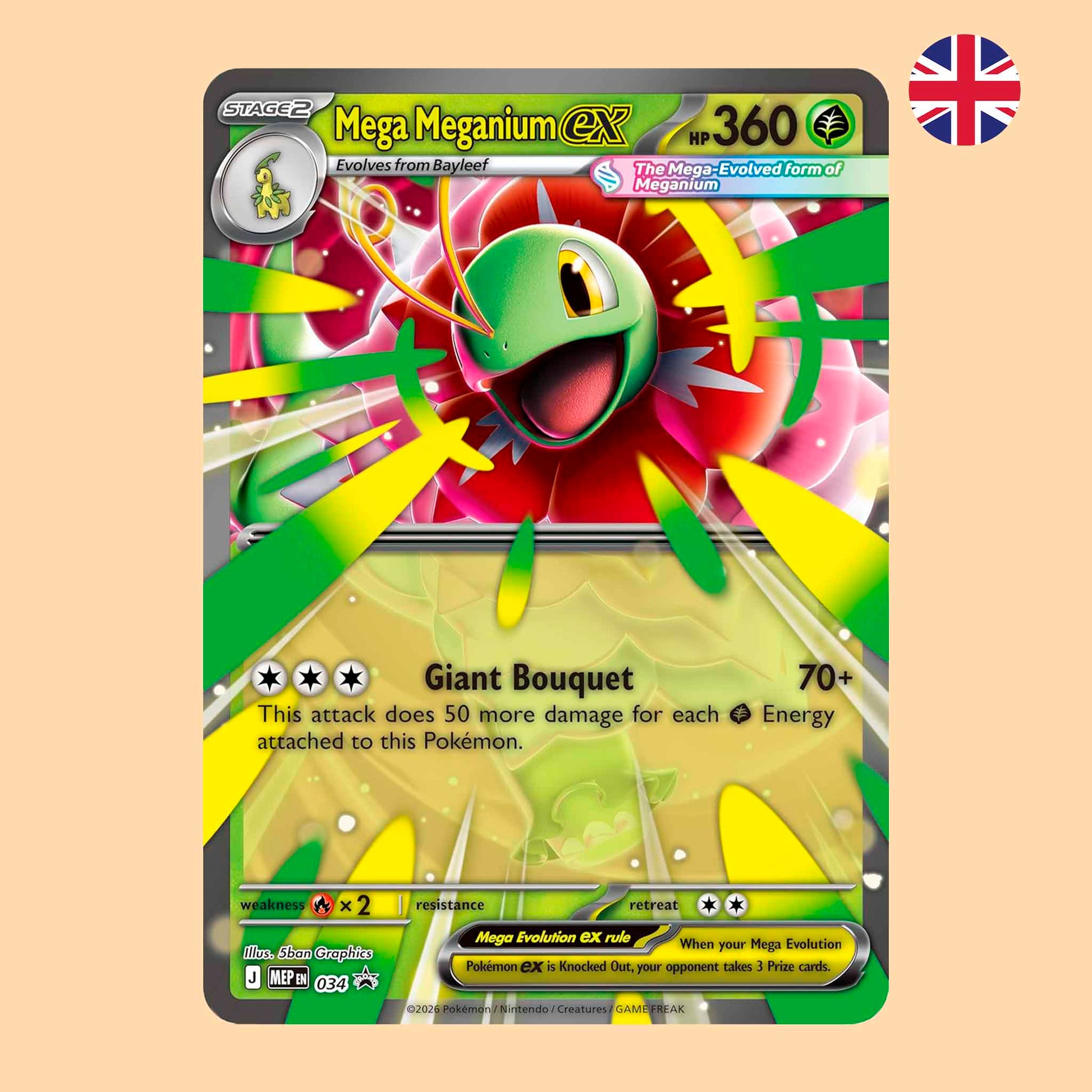 Carta Pokémon Mega Meganium ex en inglés Ascended Heroes – Pokémon TCG
