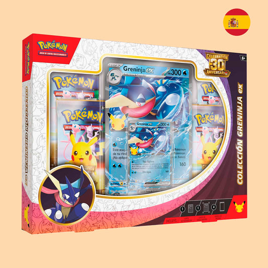 Colección Pokémon 30 Aniversario Greninja ex con carta promocional jumbo en español