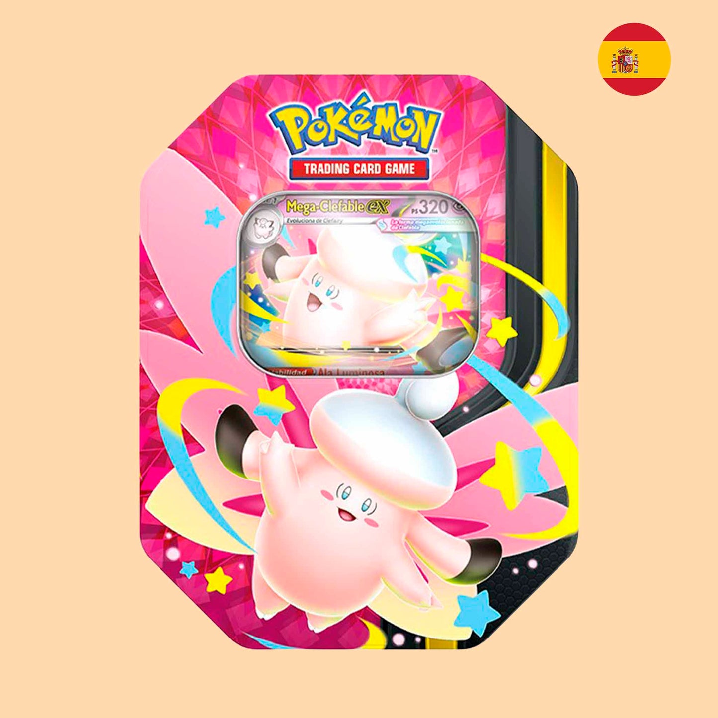 Lata Pokémon Mega Clefable en español - Pokémon TCG