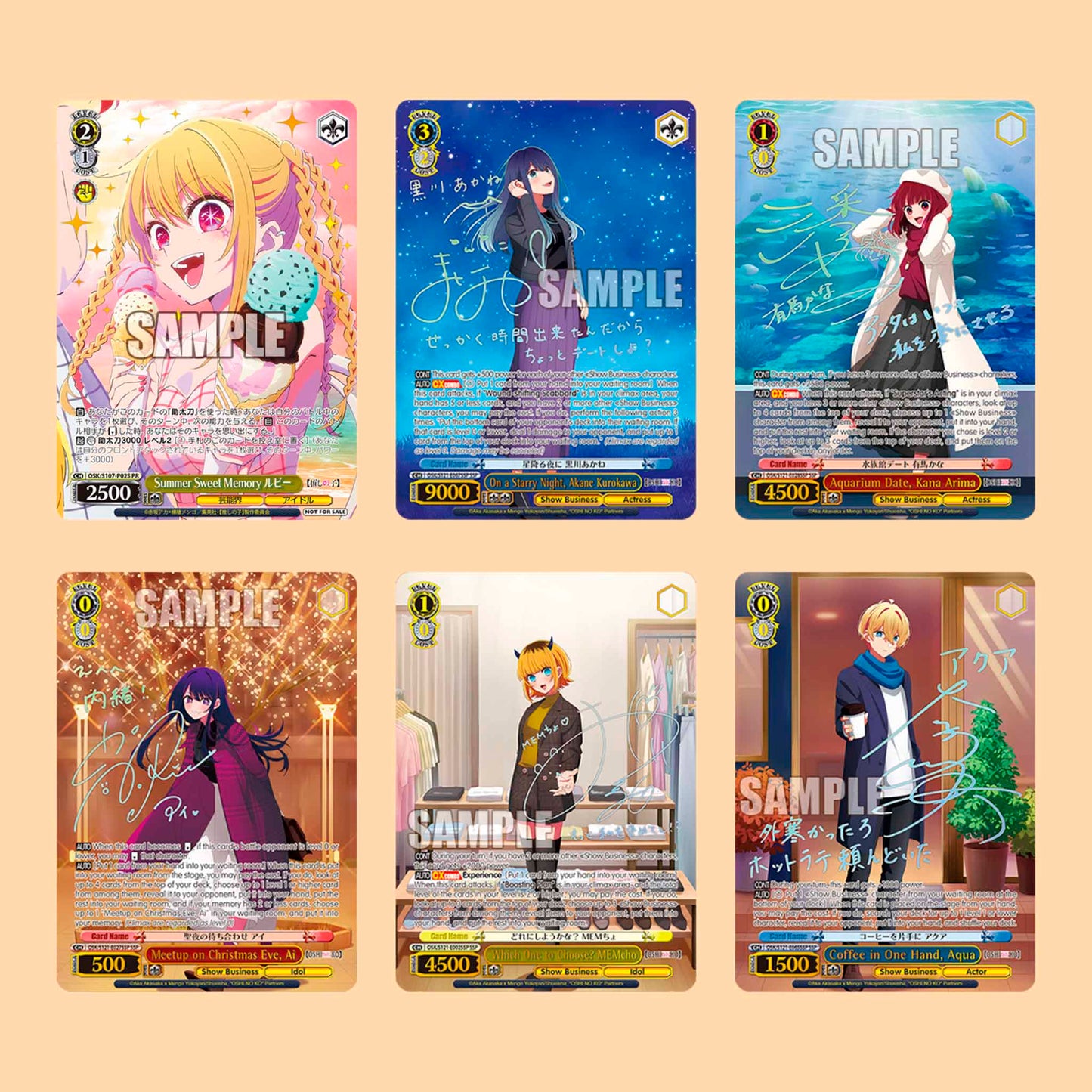 Mejores cartas Oshi no ko en japonés - Weiss Schwarz