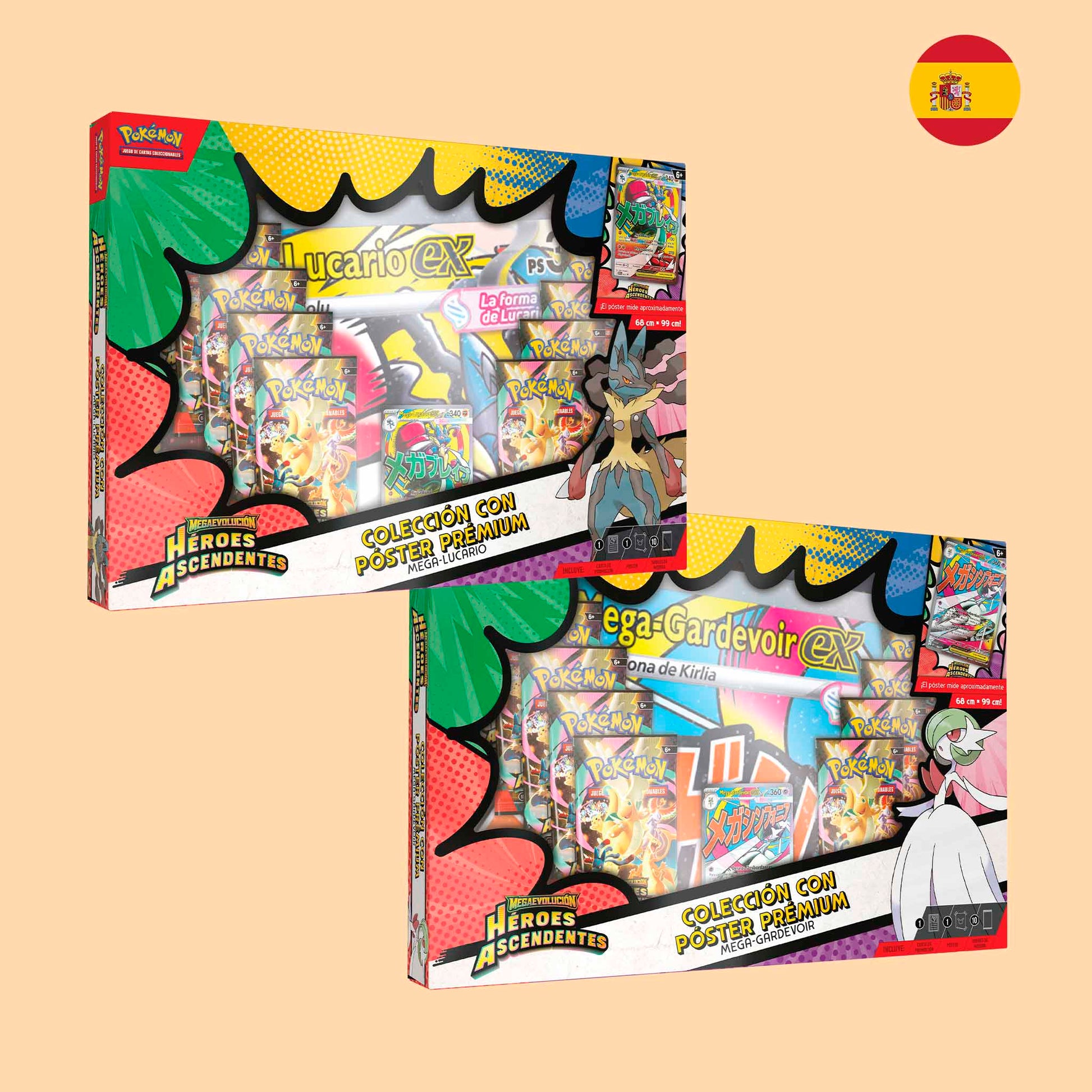 Héroes Ascendentes Poster Collection Box Mega Lucario - Mega Gardevoir en español – Pokémon TCG