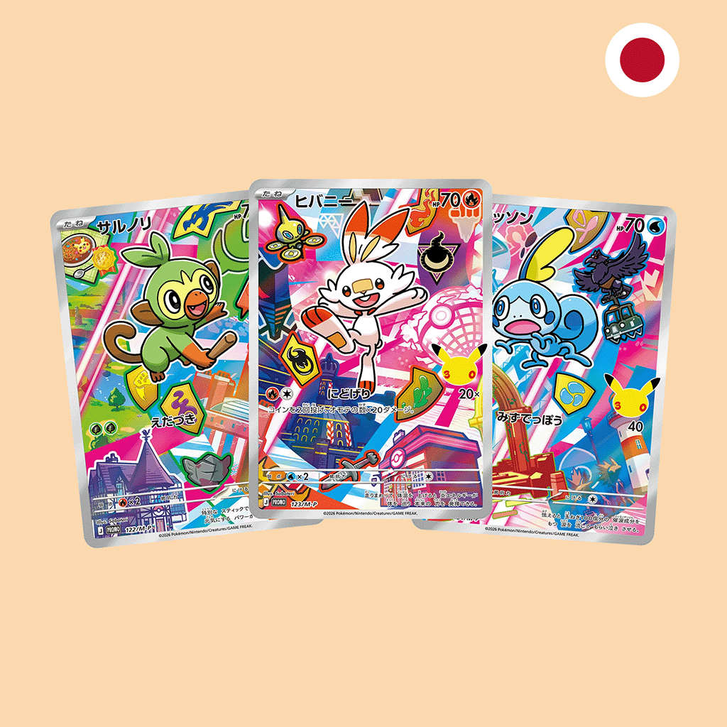 Pokémon 30th Celebration First Partners Starter Card Promo Set Octava Generación en japonés - Pokémon TCG