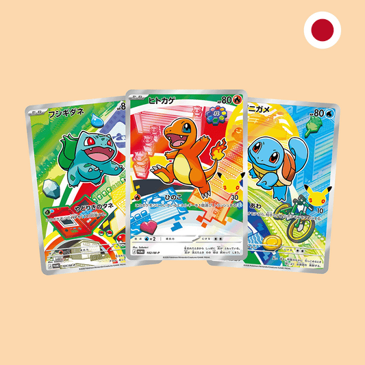 Pokemon 30th Celebration First Partners Starter Card Promo Set Primera Generación en japonés - Pokémon TCG