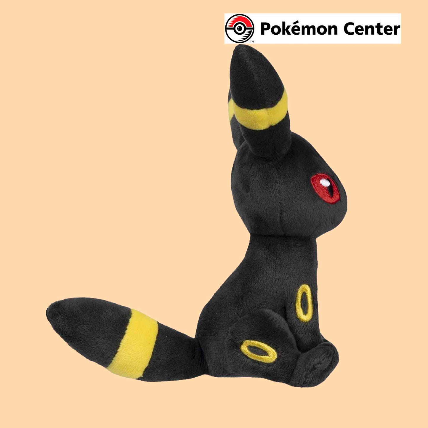 vista lateral peluche umbreon pokemon fit sitting cuties pokemon center