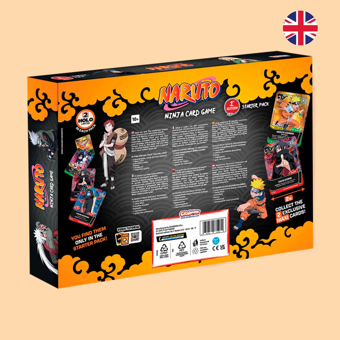 Vista trasera Caja Naruto y sasuke starter pack en inglés - Naruto Mythos